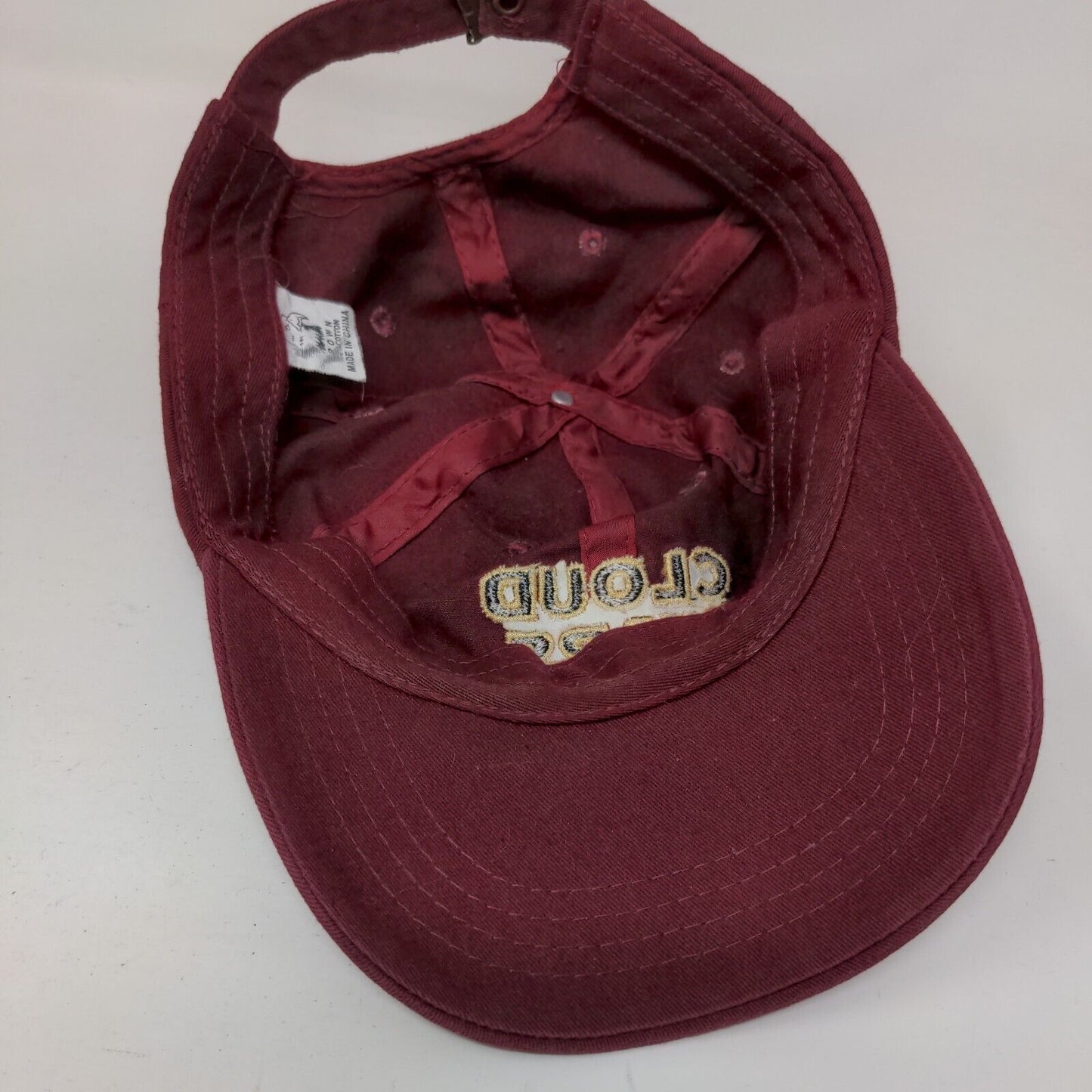 Cloud Wars Slideback Hat Red Burgundy One Size Embroidered 6 Panel
