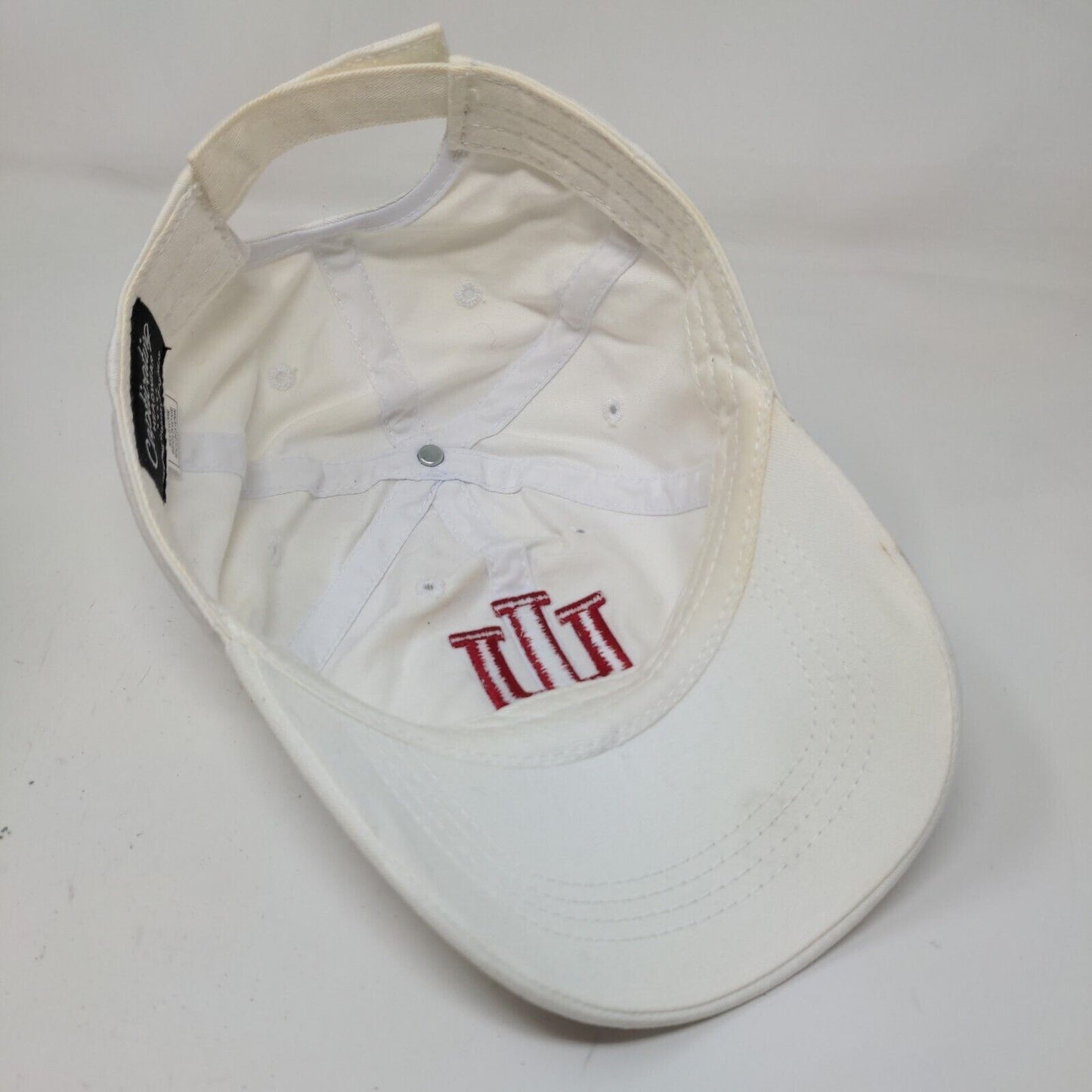 Captivating Headwear Men's Strapback Hat White Embroidered IU Hoosiers Logo