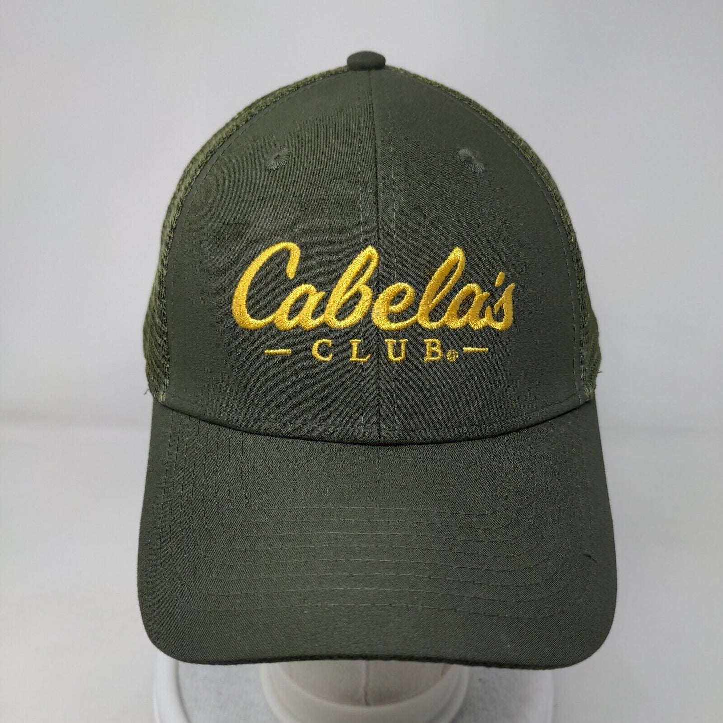 Cabela's Club Snapback Trucker Hat Green One Size Adjustable Mesh Back 6 Panel