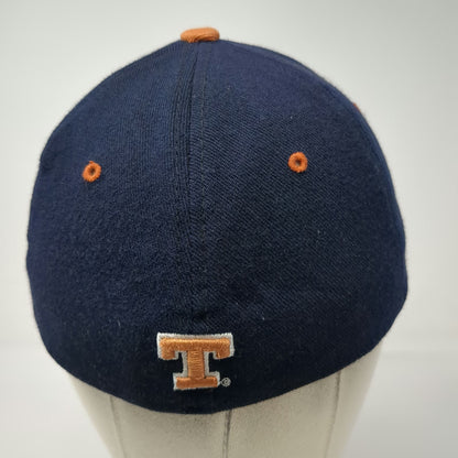 Texas Longhorns NCAA Zephyr Cap Blue L Stretch Fit Embroidered Hat Orange Brim