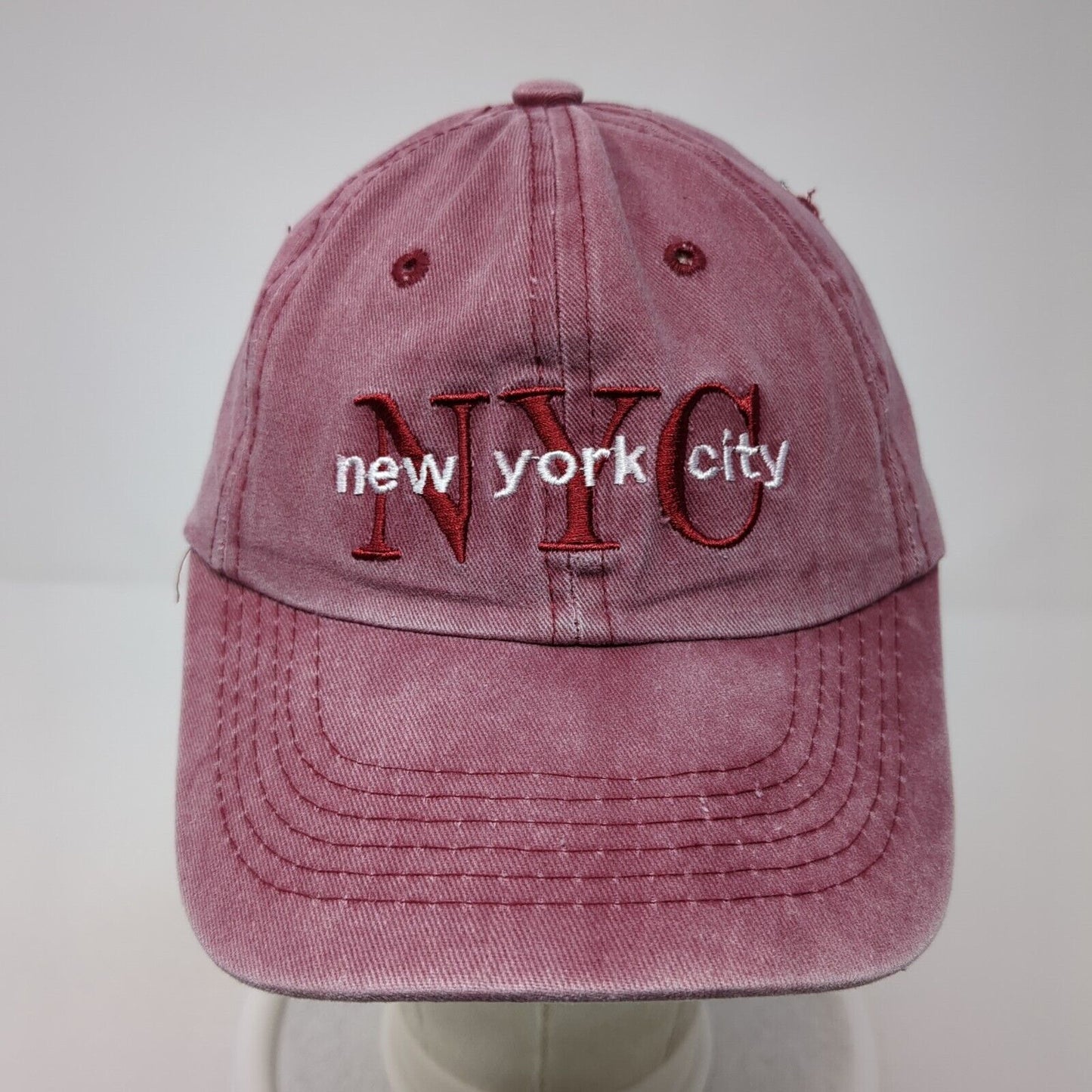 NYC New York City Slideback Hat Red One Size Adjustable Embroidered