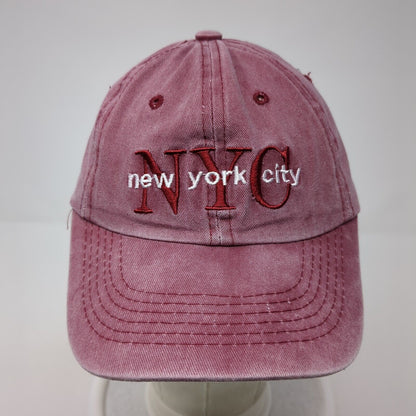 NYC New York City Slideback Hat Red One Size Adjustable Embroidered