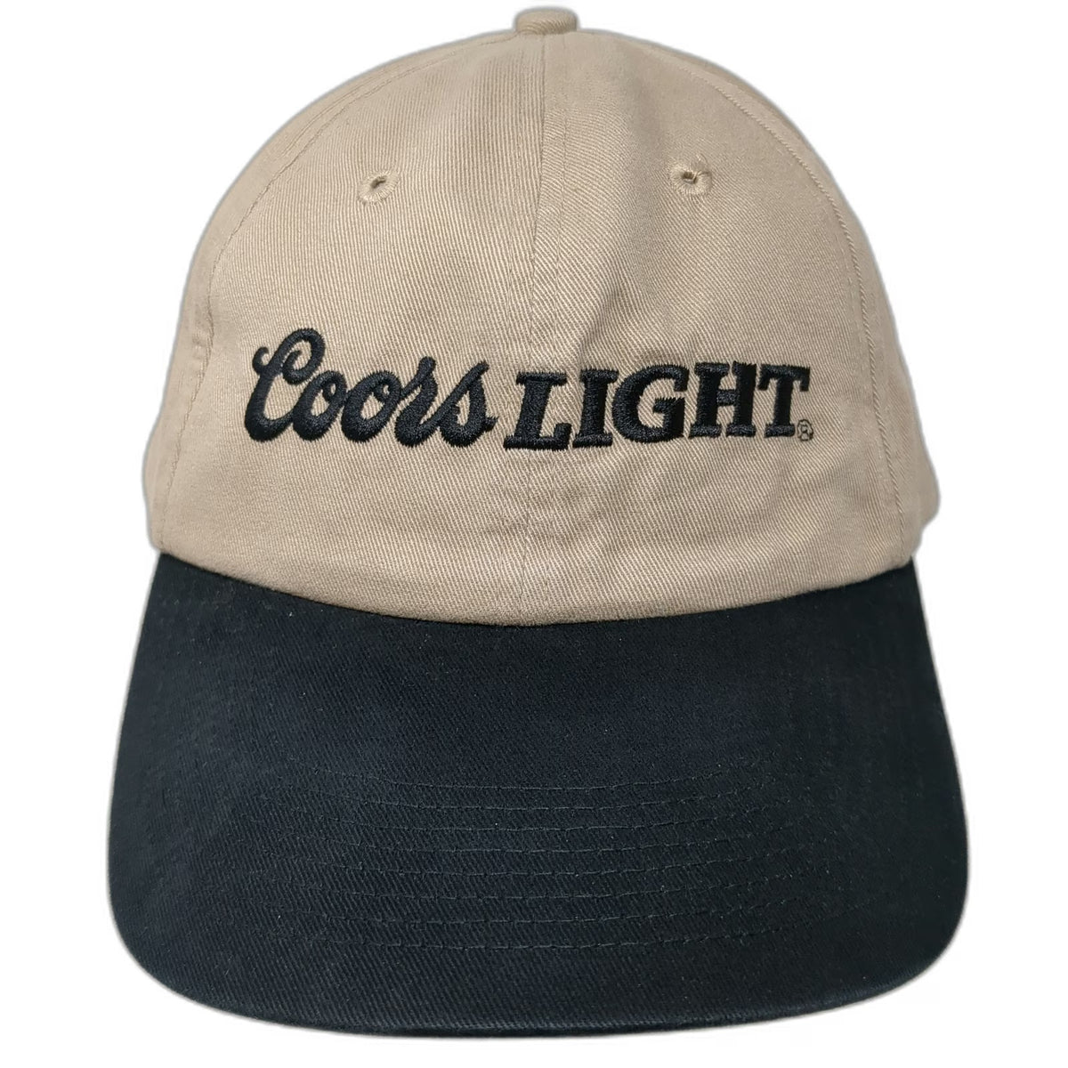 Coors Light Baseball Cap Beige Black One Size Adjustable Slideback Beer Hat