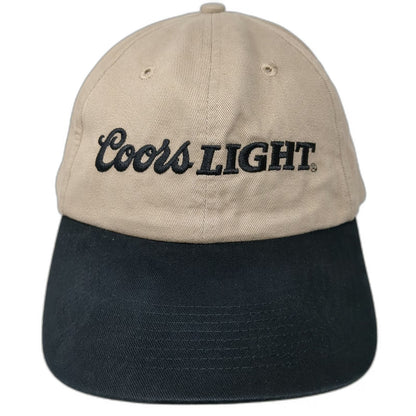 Coors Light Baseball Cap Beige Black One Size Adjustable Slideback Beer Hat