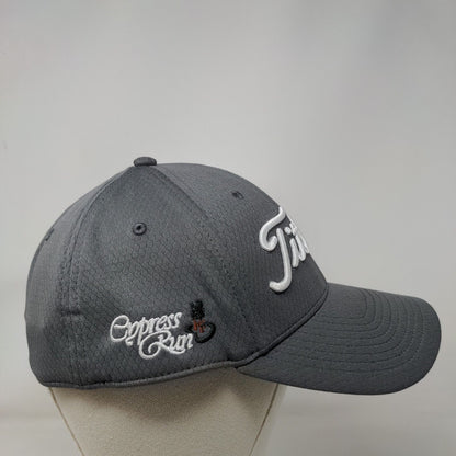 Titleist Cypress Run Fitted Hat Gray M/L Golf's Sym Embroidered 6 Panel
