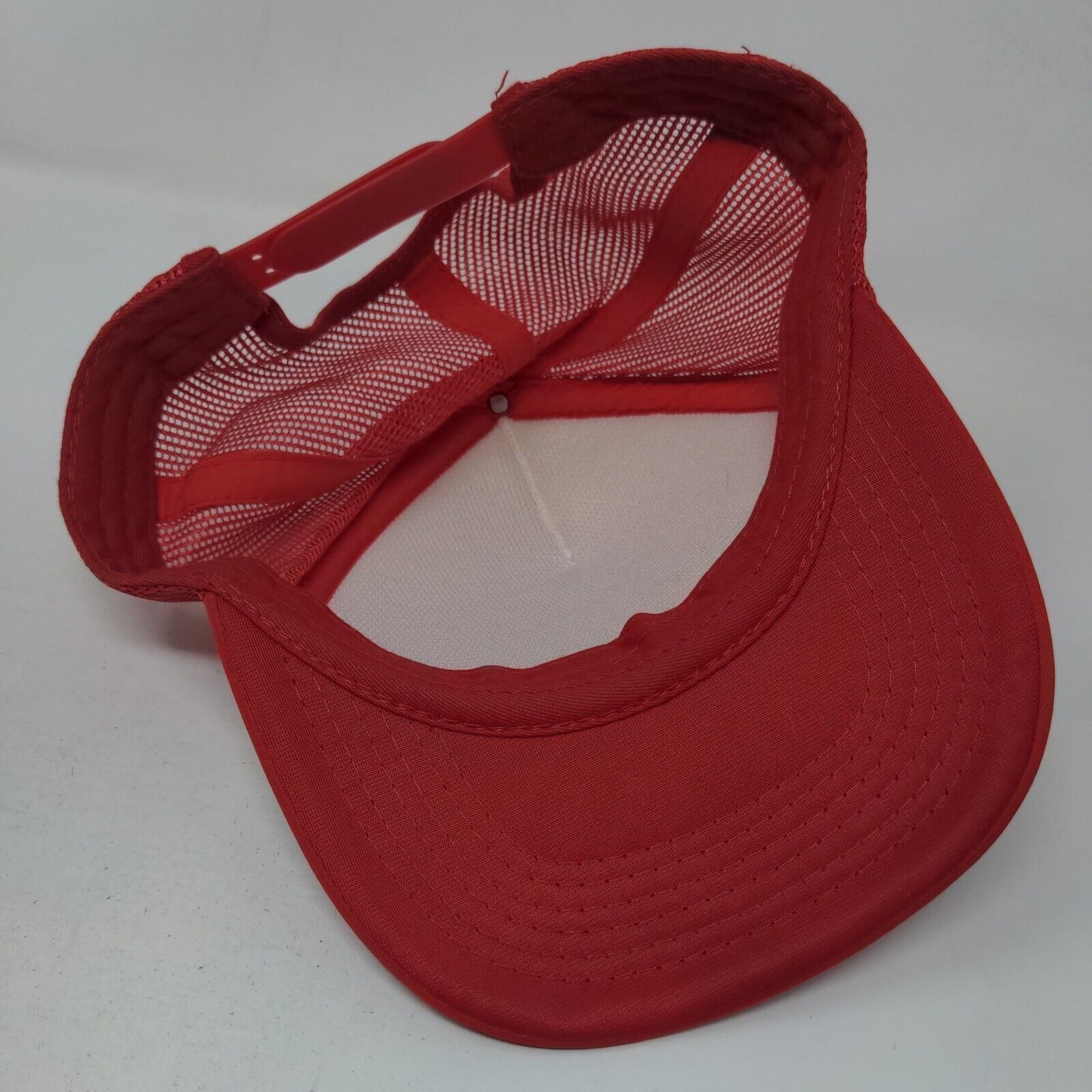 Soccer Ball Snapback Mesh Back Trucker Hat Red One Size Colorblock