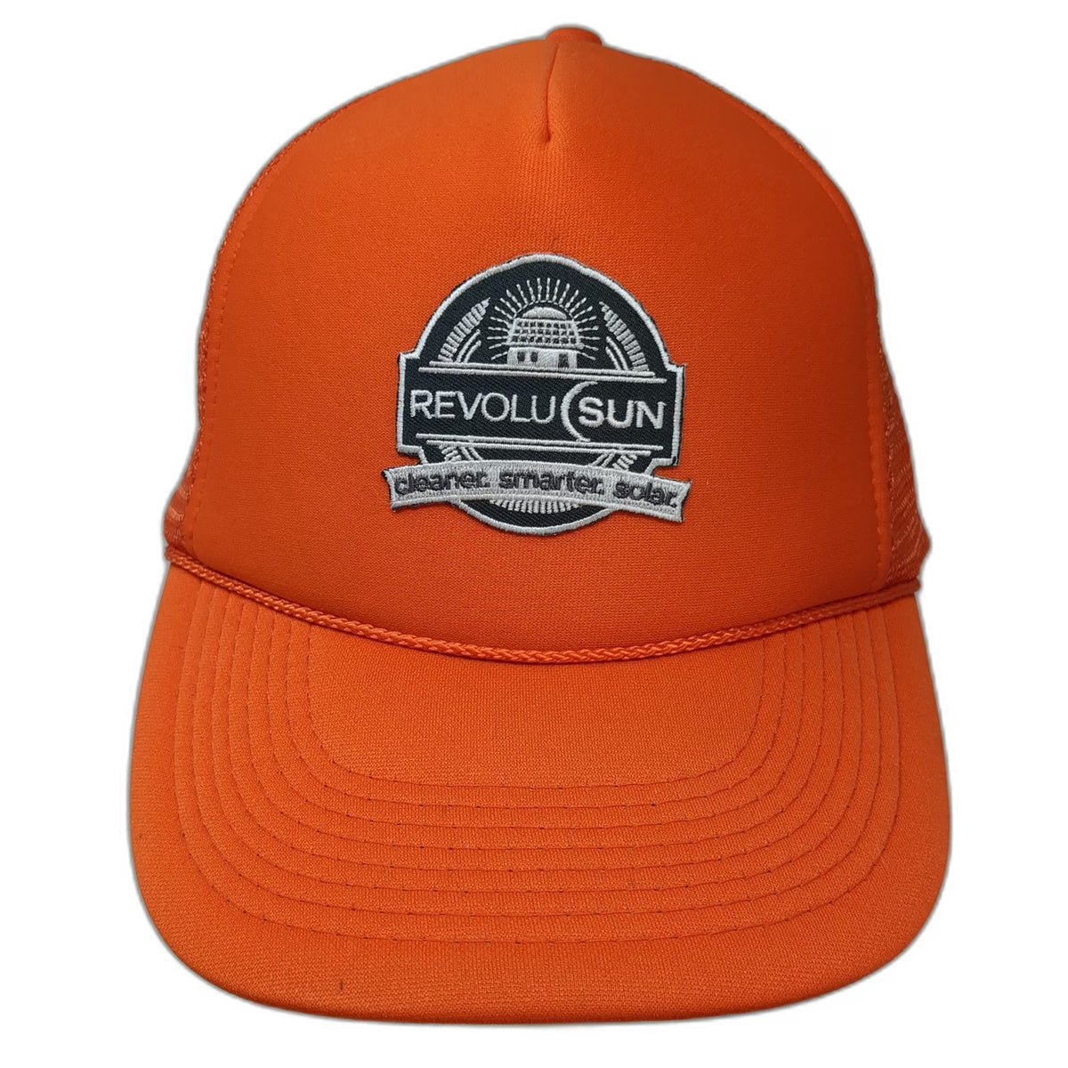 Otto Trucker Hat Orange One Size Mesh Back Snapback Rope Detail RevoluSun Solar