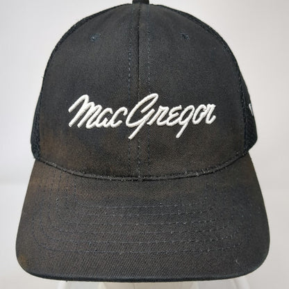 MacGregor Baseball Cap Black XL Fitted Mesh Stretch Fit VIP Golf Hat Performance