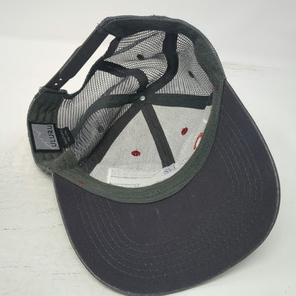 ULURU Trucker Hat Red Gray Blue One Size Colorado Mountains Patch Snapback Mesh