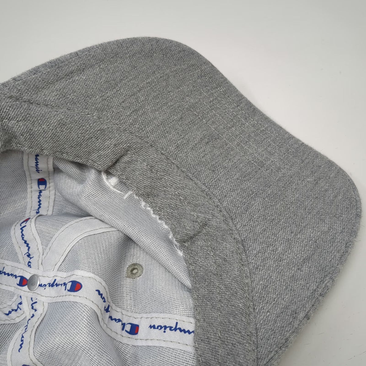 Champion Baseball Cap Gray One Size Strapback Cotton Script Logo Adjustable Hat