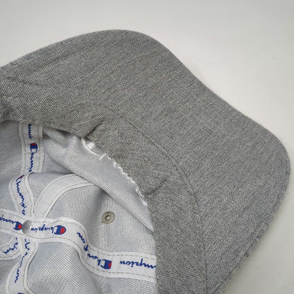 Champion Baseball Cap Gray One Size Strapback Cotton Script Logo Adjustable Hat