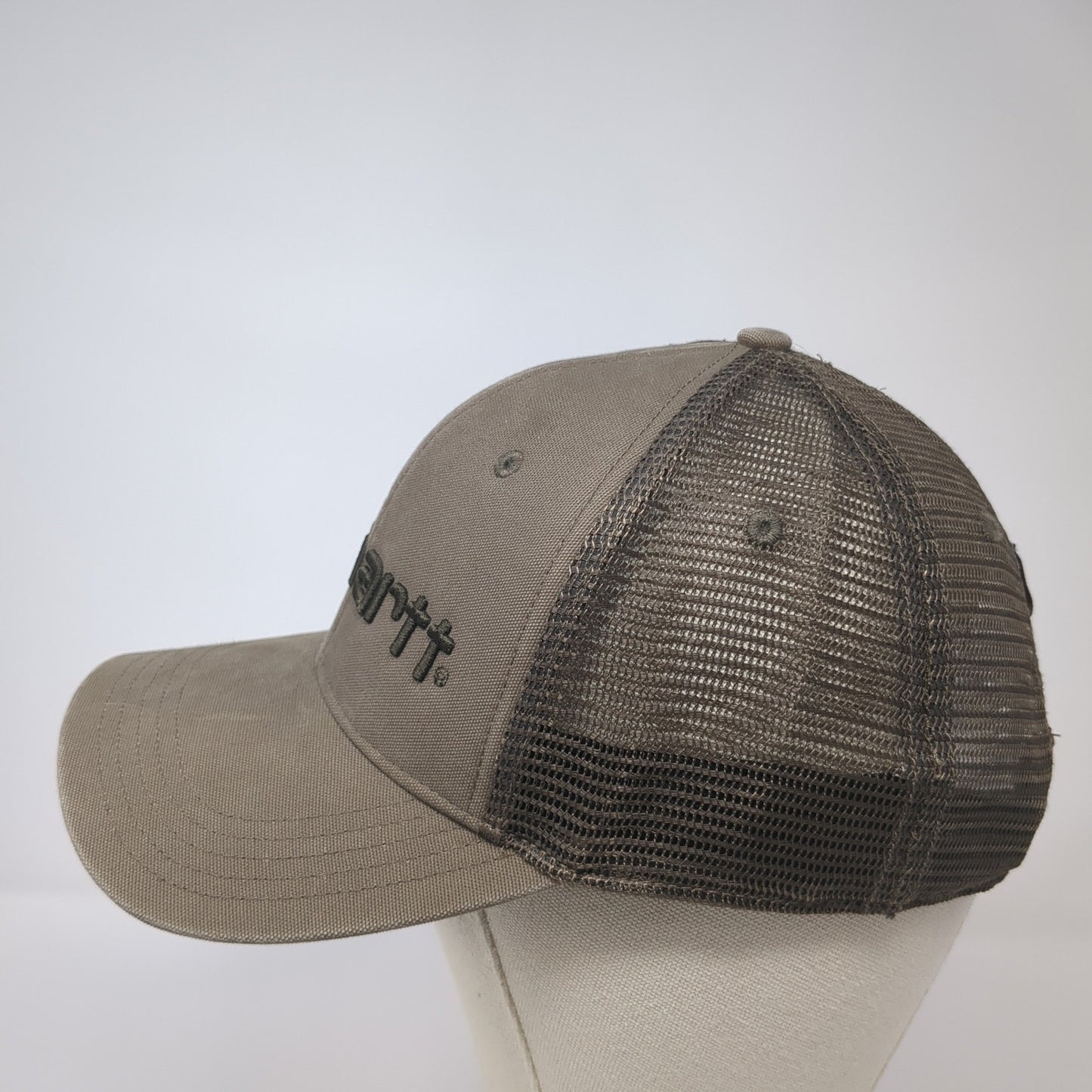 Carhartt Spell Out Snapback Trucker Hat Brown One Size Solid Mesh Back