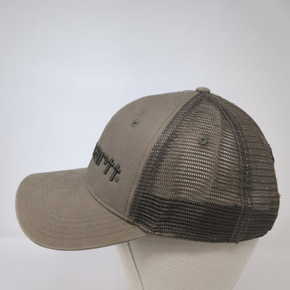 Carhartt Spell Out Snapback Trucker Hat Brown One Size Solid Mesh Back