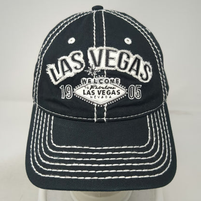 Hat Graphix 360 Baseball Cap Black One Size Las Vegas Nevada Sign White Stitch