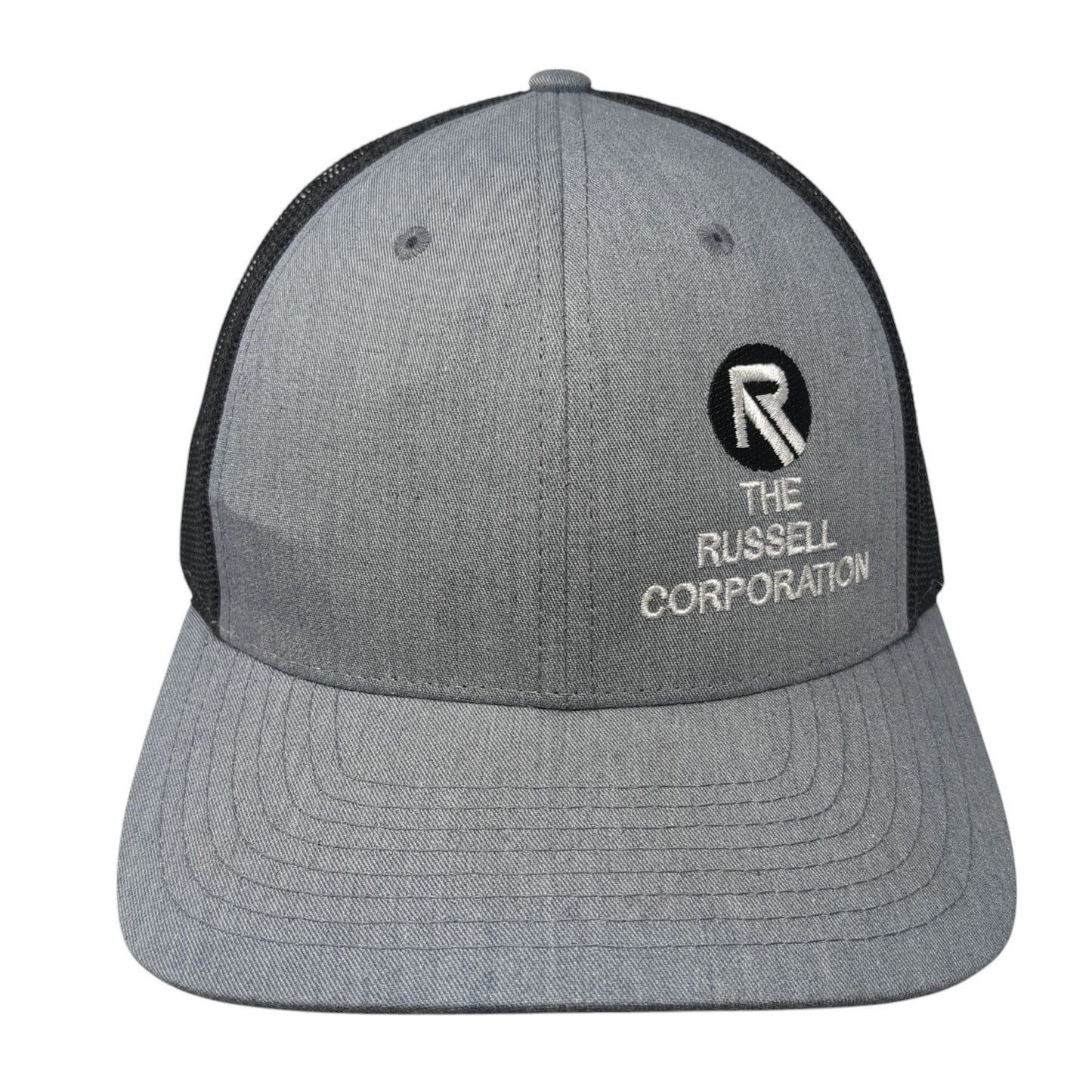 The Russell Corporation Trucker Hat Gray Large Adjustable Mesh Back Richardson