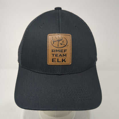 RMEF Team Elk Snapback Trucker Hat Black One Size Adjustable Mesh Back 6 Panel