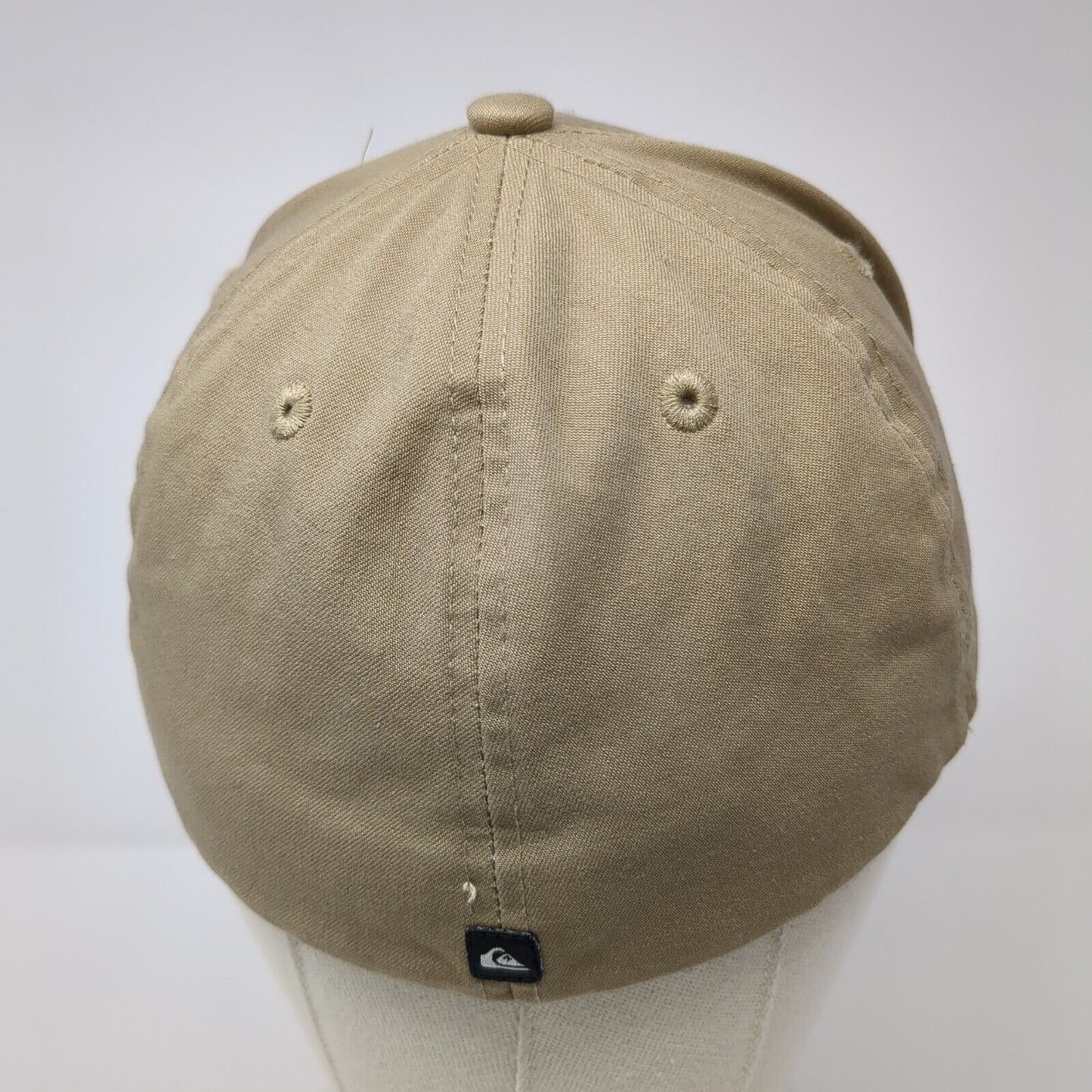 Quiksilver Fitted Hat Tan One Size Lightweight Embroidered Vented Holes 6 Panel
