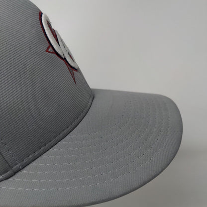CO Fitted Hat Gray S/M Embroidered Vented Holes 6 Panel Pulse Richardson