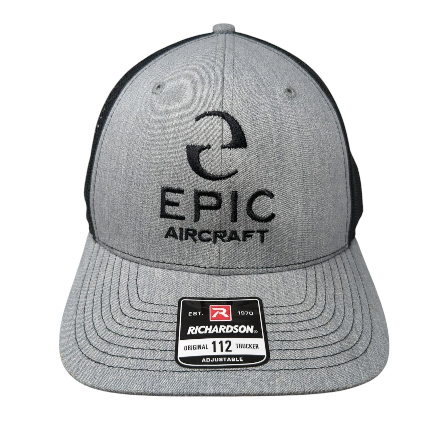 EPIC Aircraft Snapback Trucker Hat Gray OS Adjustable Mesh Back Richardson