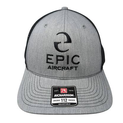 EPIC Aircraft Snapback Trucker Hat Gray OS Adjustable Mesh Back Richardson
