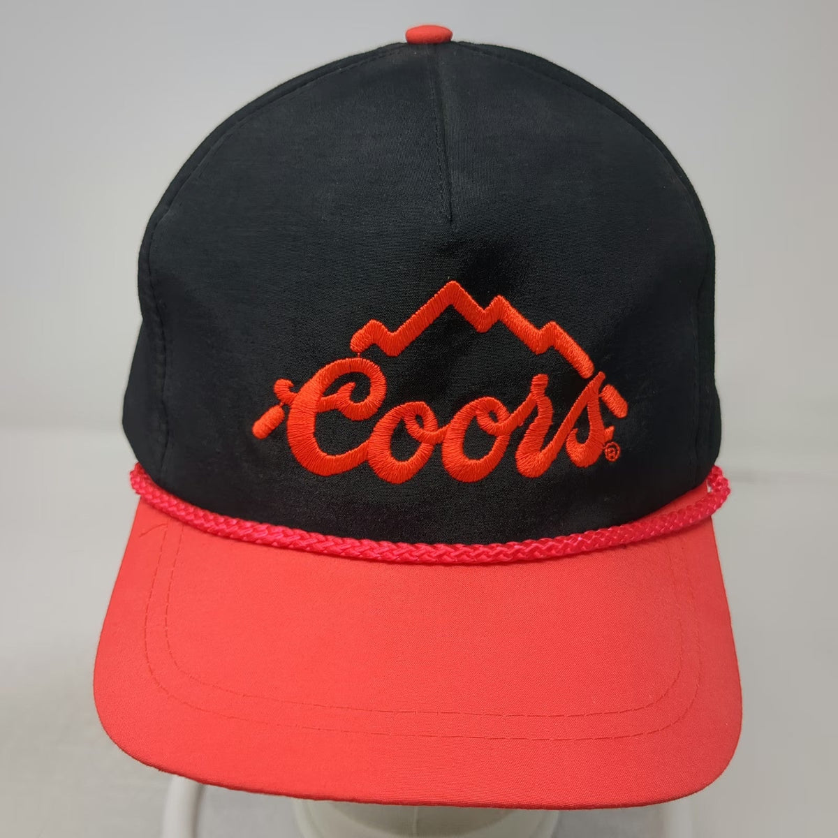 JJ of Dallas Coors Mountain Logo 5 Panel Snapback Hat Black Red One Size Rope