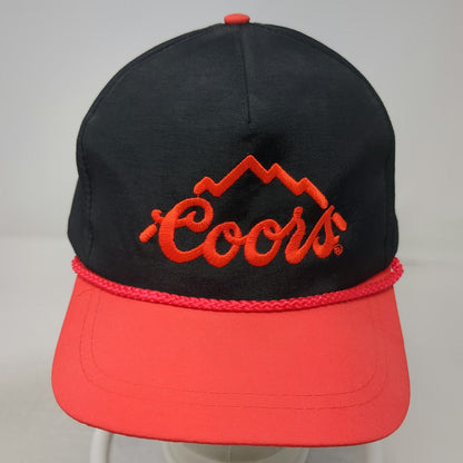 JJ of Dallas Coors Mountain Logo 5 Panel Snapback Hat Black Red One Size Rope