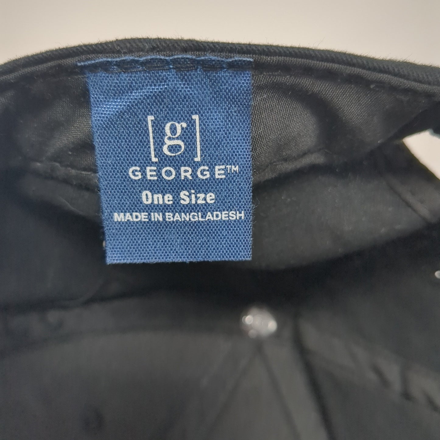 George Strapback Hat Black One Size Adjustable Solid Vent Holes Blank