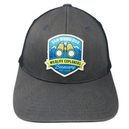 San Diego Zoo Trucker Hat Gray One Size Wildlife Explorers Basecamp Snapback