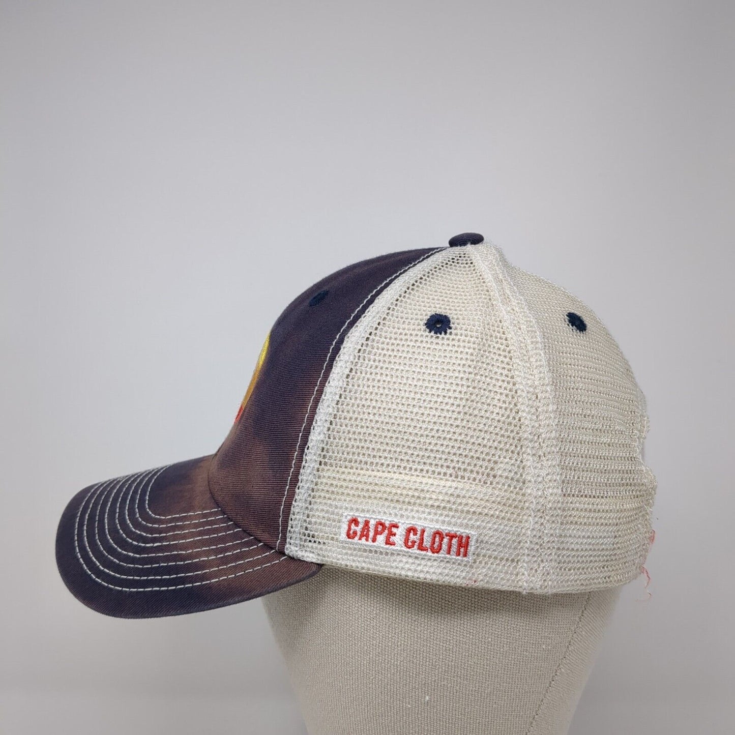 Cape Cloth Snapback Trucker Hat Blue One Size Adjustable Embroidered Mesh Back