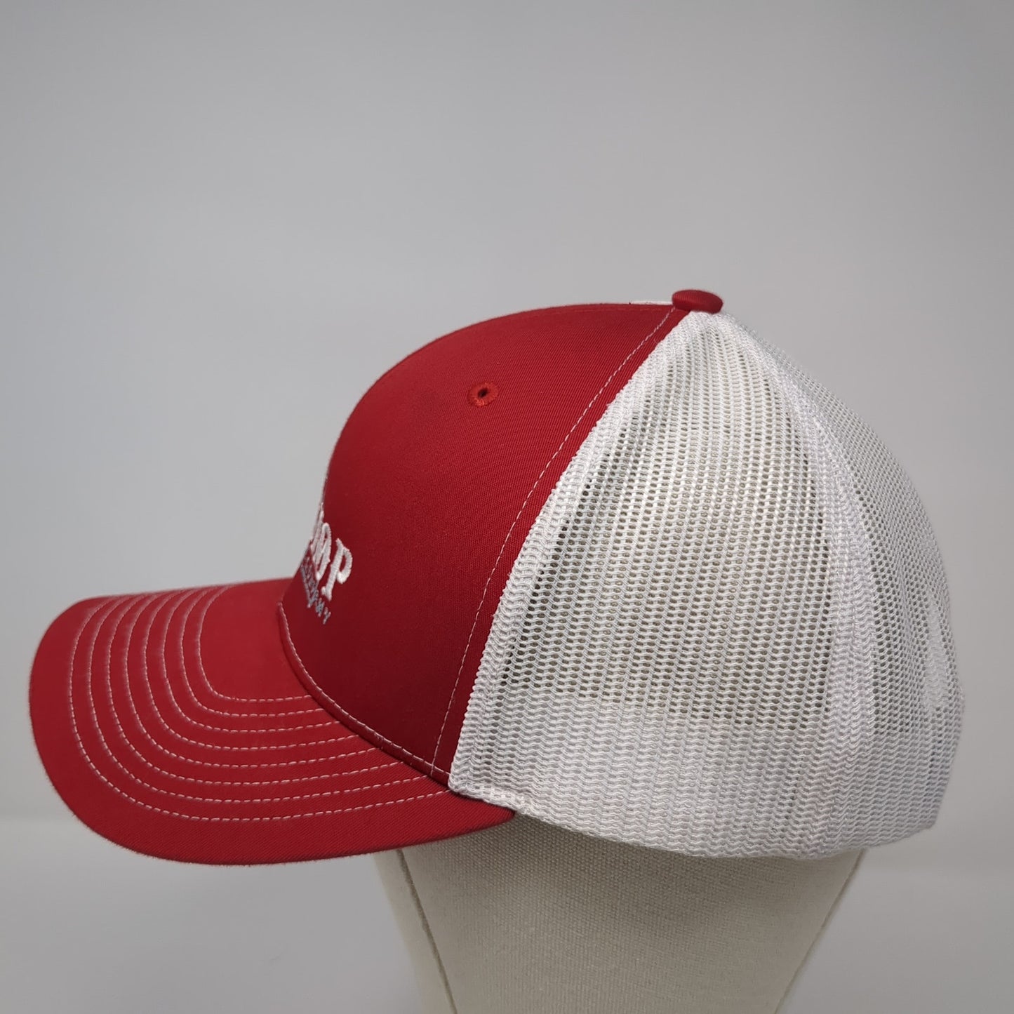 Bishop Cattle Company Snapback Mesh Back Trucker Hat Red One Size