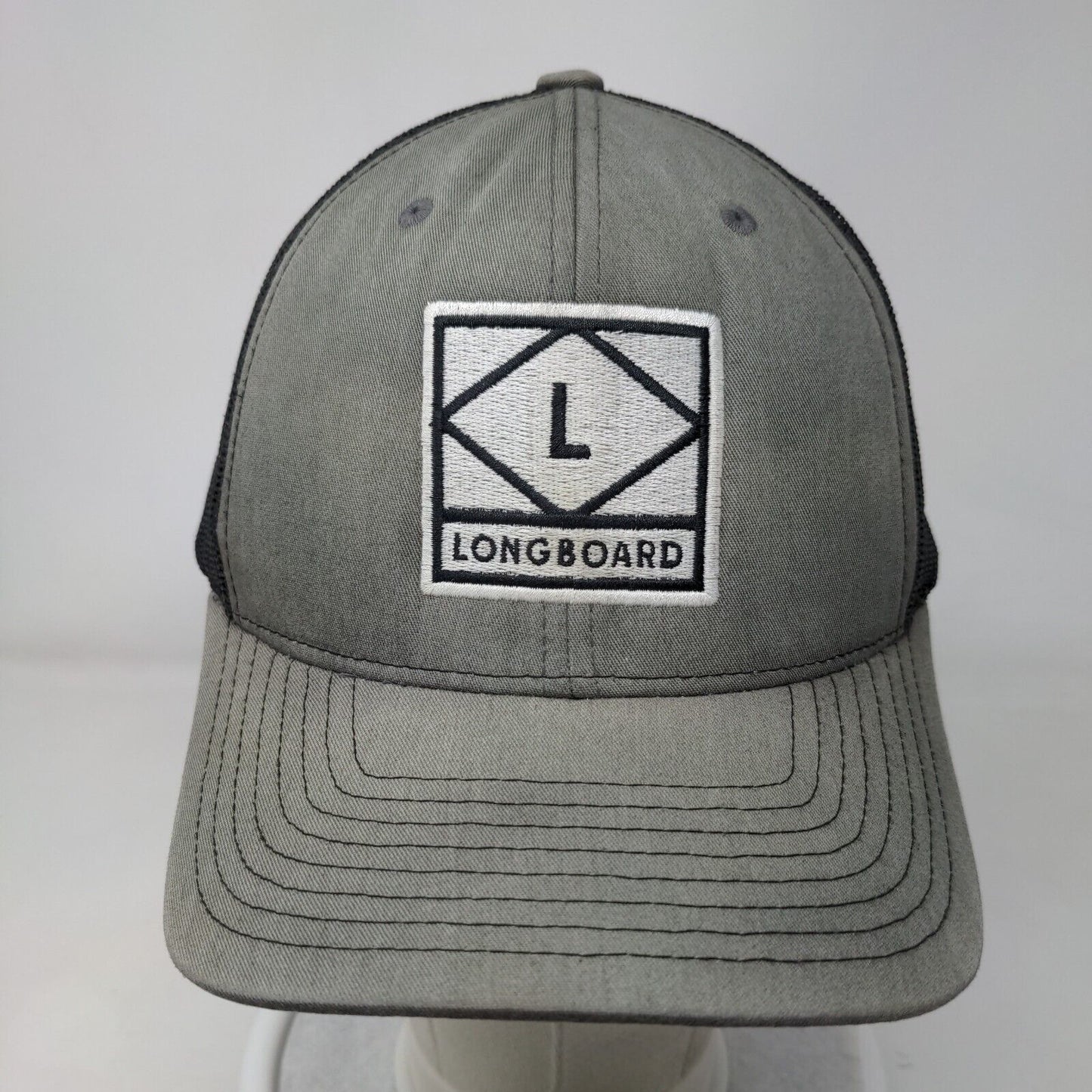 Longboard Snapback Mesh Back Trucker Hat Gray Adjustable Richardson