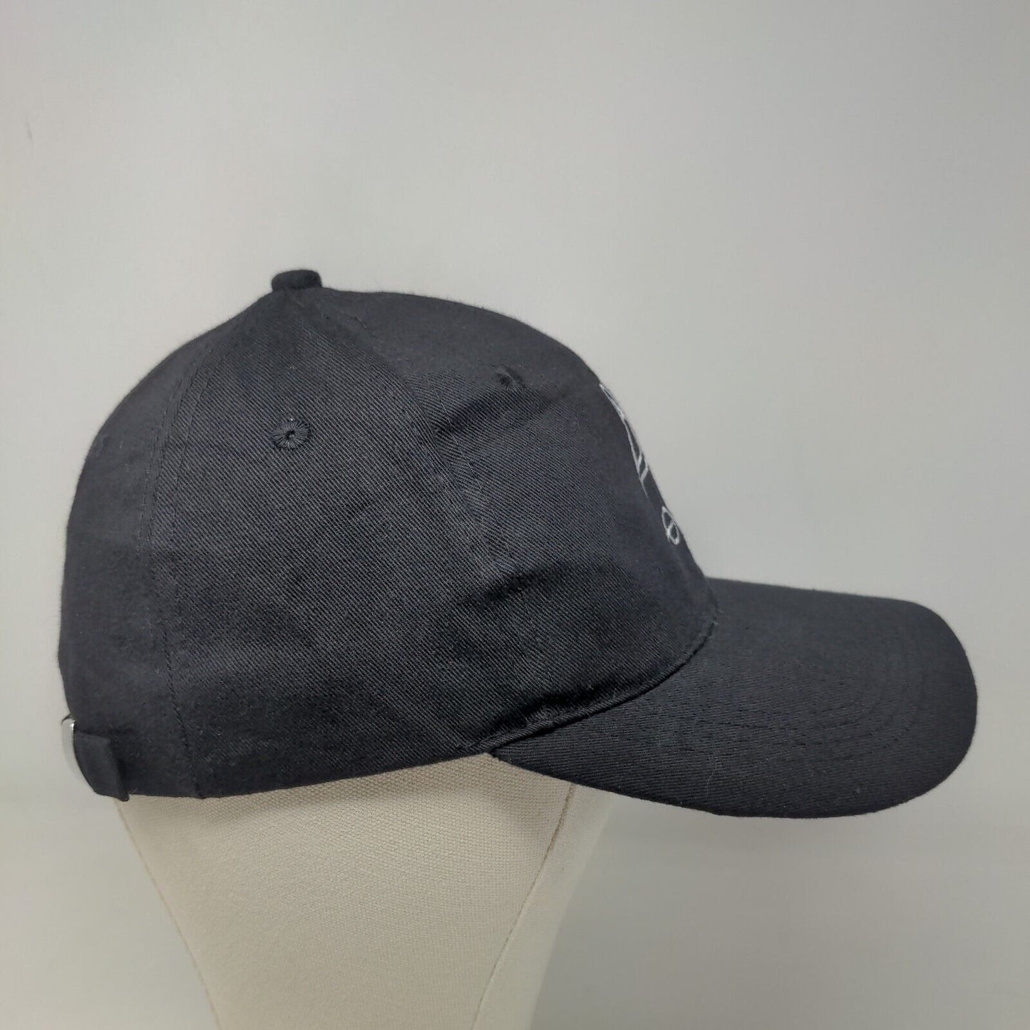 Unbranded Men's Slideback Hat Black Embroidered Geometric Logo Cotton