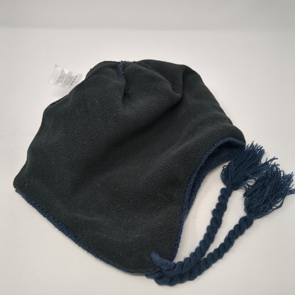 Unbranded Knit Beanie Hat Blue One Size Fair Isle Braided Lined