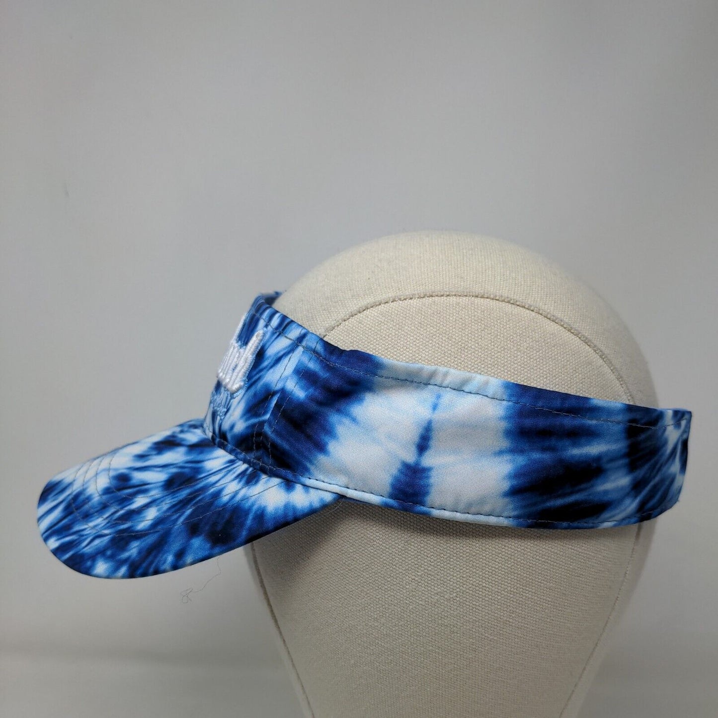 Free Style Men's Strapback Sun Visor Cap Hat Blue Tie Dye Myrtle Beach Logo