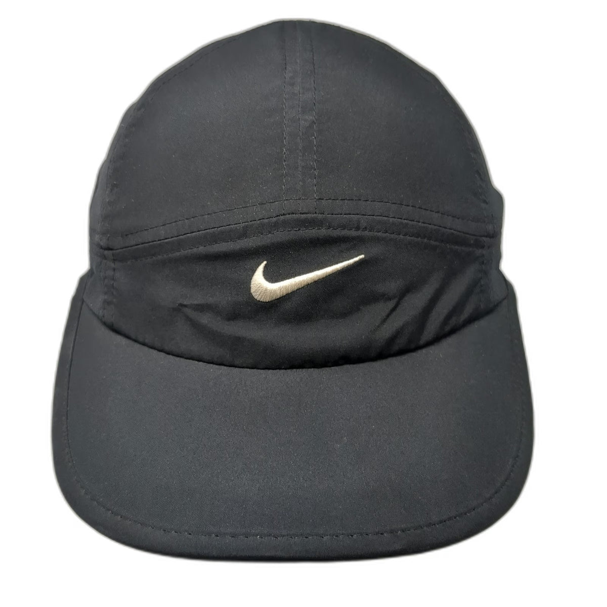 Nike Baseball Cap Black One Size Dri-FIT Featherlight Hat Swoosh Strapback Mesh