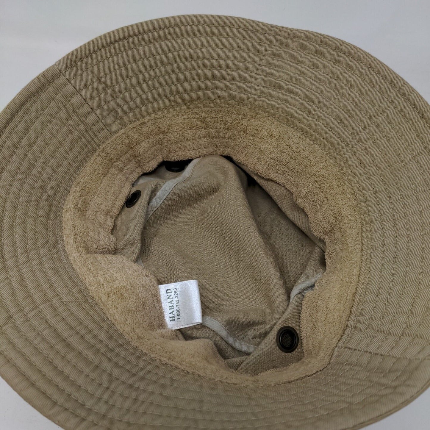 Haband Bucket Hat Tan Large Solid Blank Vent Holes Cotton Outdoor