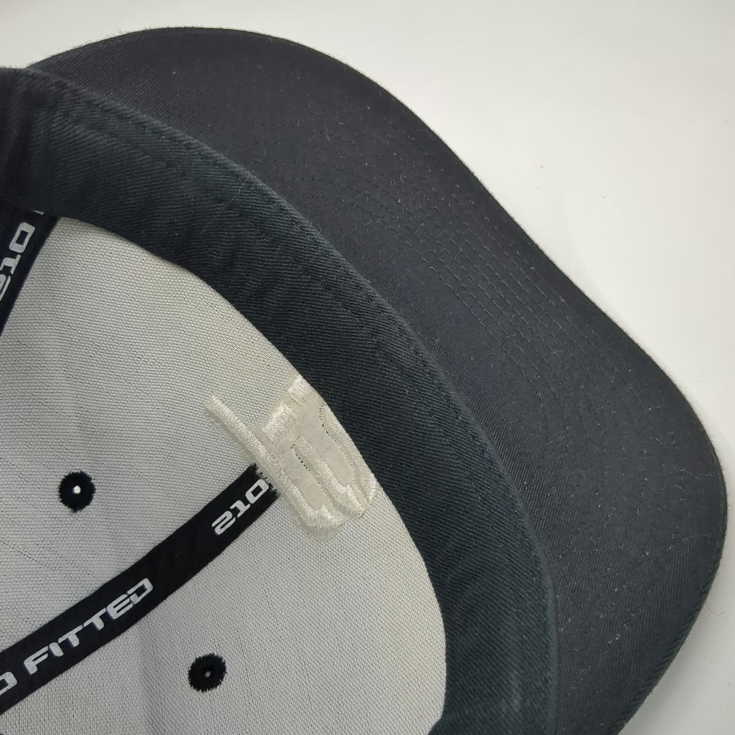 210 Fitted Baseball Cap Black 7 5/8 TB12 Logo Raised Embroidery Structured Hat