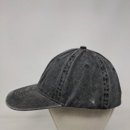Unbranded Slideback Hat Black Gray OSFM Adjustable Vented Holes 6 Panel Blank