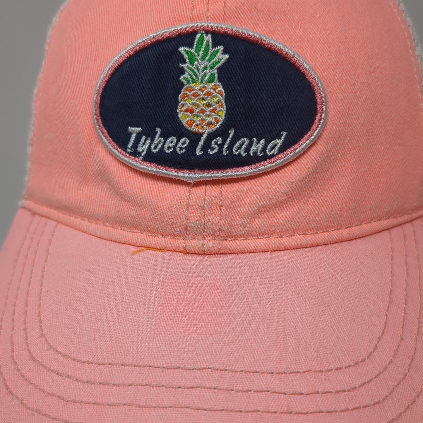 Tybee Island Georgia Trucker Hat Pink One Size Adjustable Mesh Back Lucky 7 USA