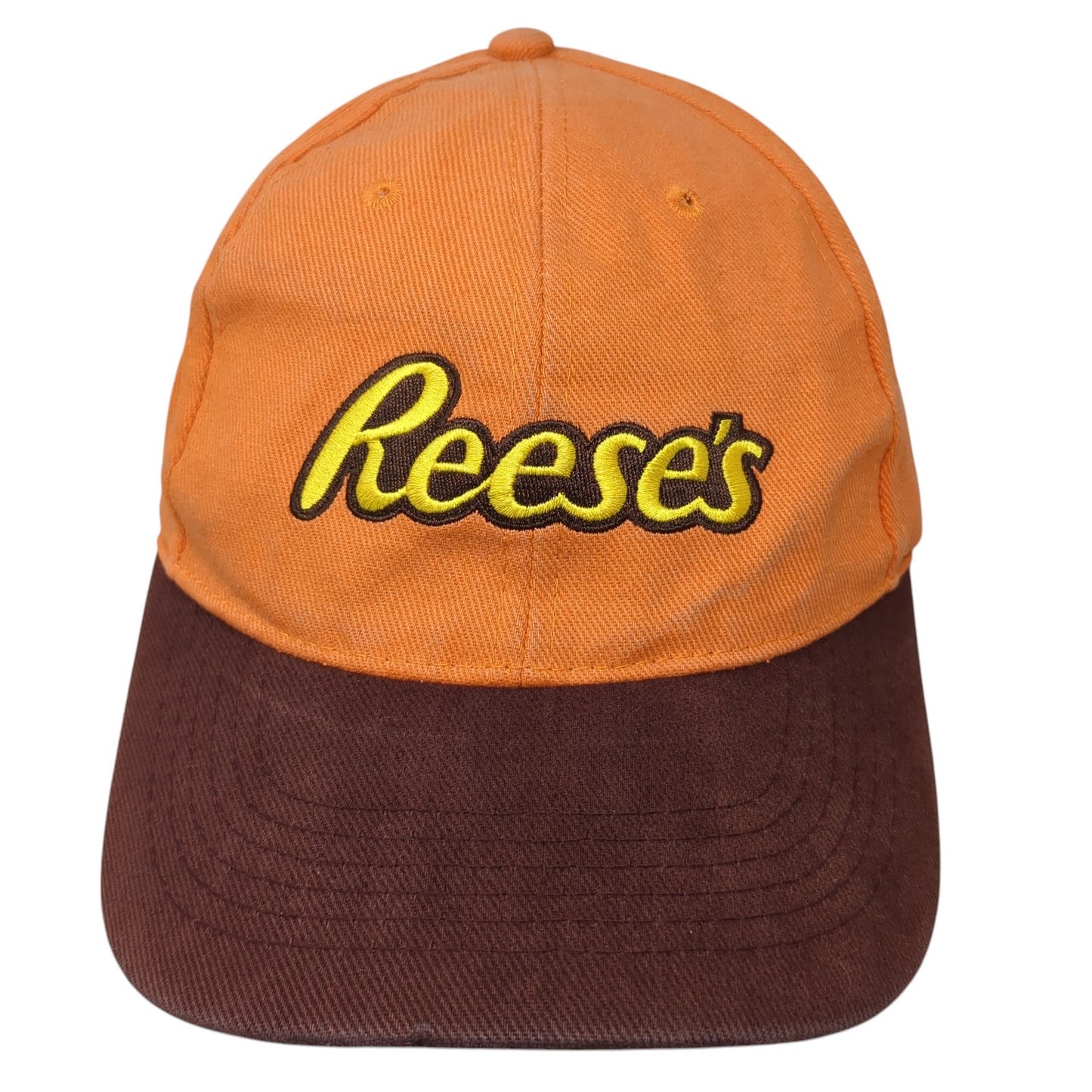Reese's Slideback Hat Orange One Size Adjustable Embroidered Colorblock
