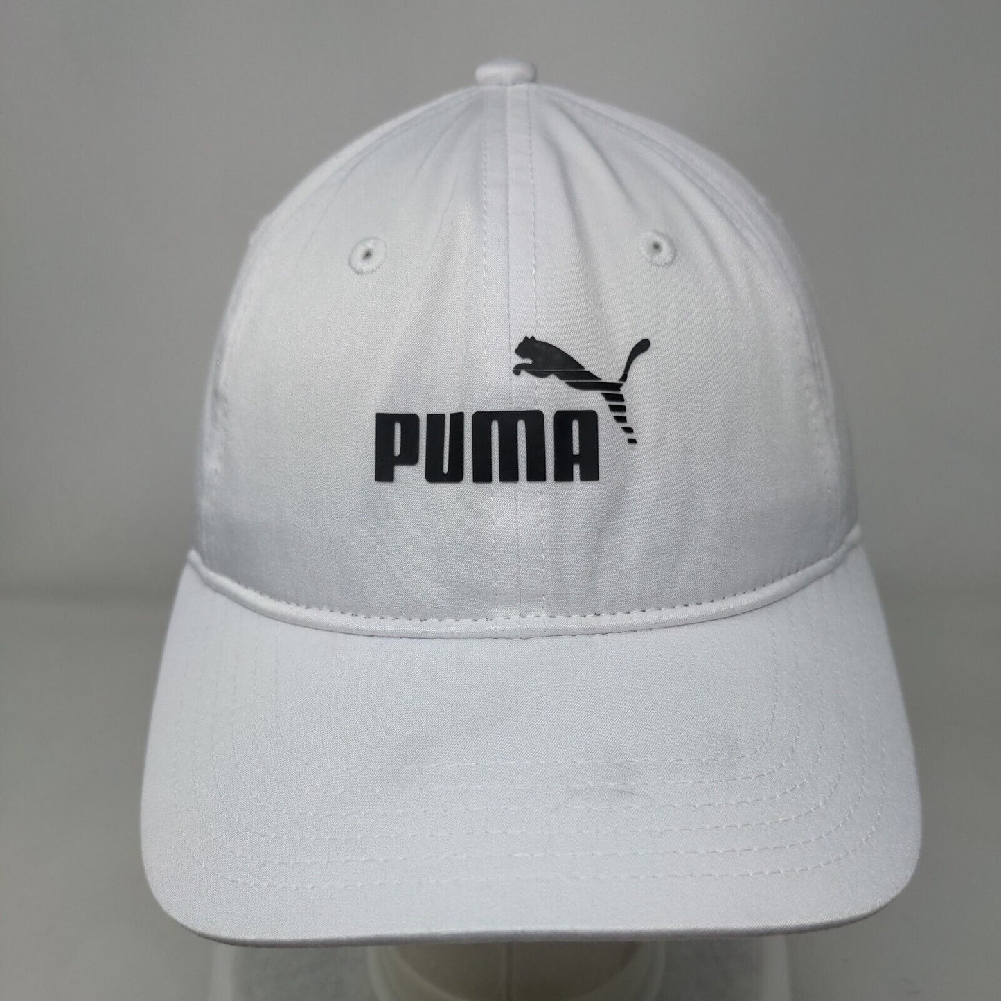 PUMA Strapback Hat White One Size Adjustable Embroidered Logo Vented Holes