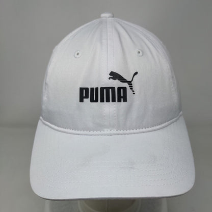 PUMA Strapback Hat White One Size Adjustable Embroidered Logo Vented Holes