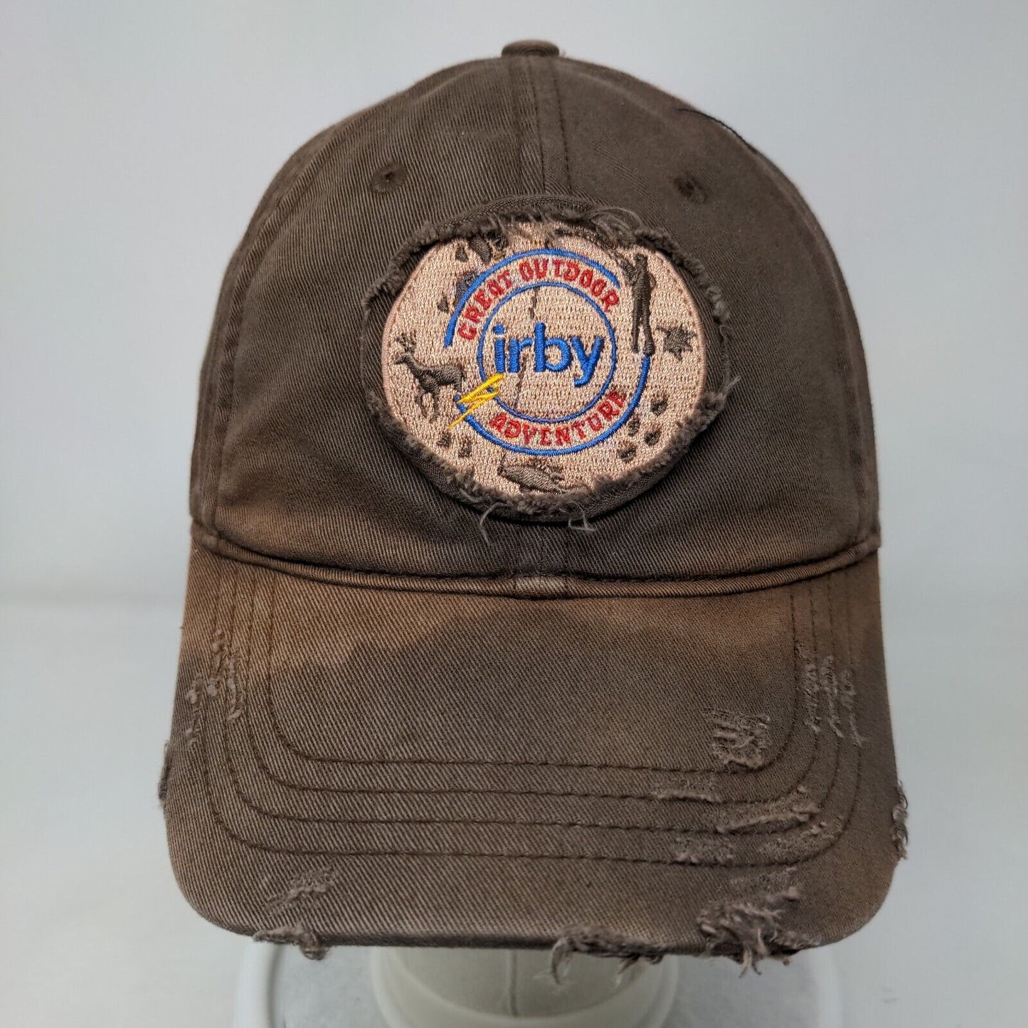Irby Great Outdoor Adventure Strapback Hat Brown One Size Distressed 6 Panel