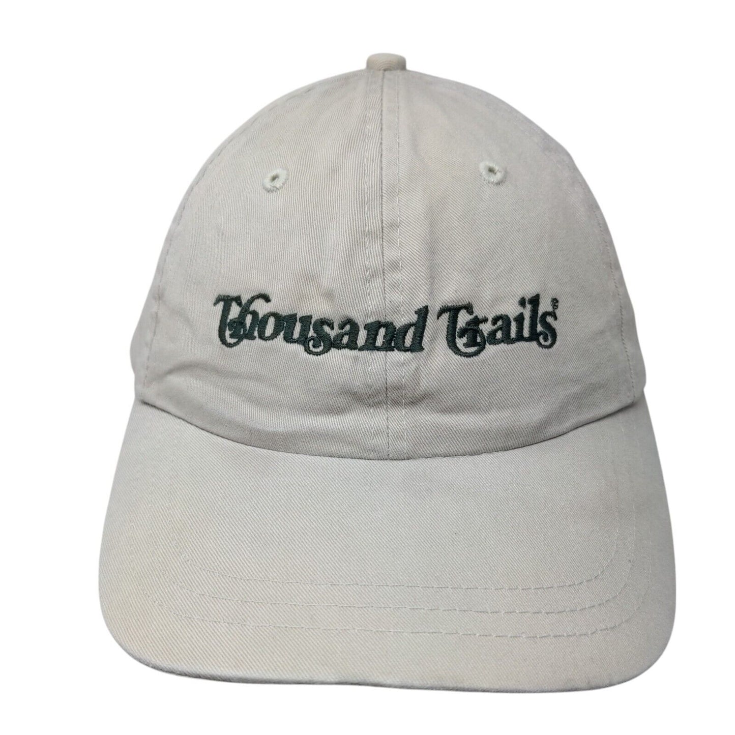 Thousand Trails Slideback Hat Tan OSFA Embroidered Leather Strap