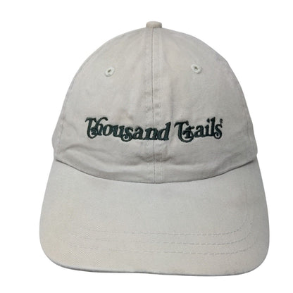 Thousand Trails Slideback Hat Tan OSFA Embroidered Leather Strap