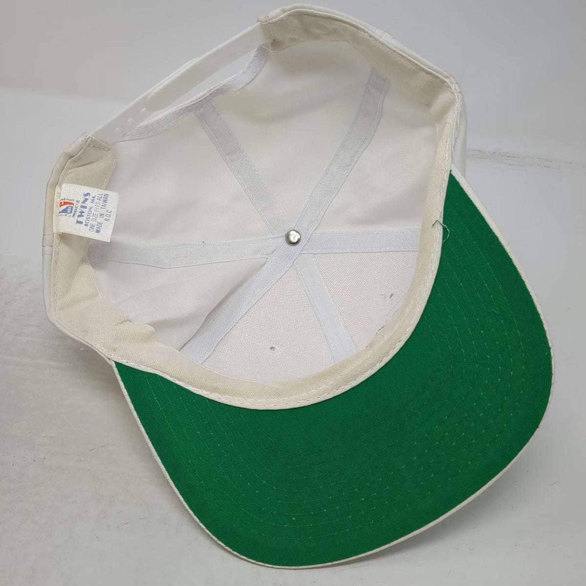 Dallas Mavericks NBA Twins Snapback White Blue Green Underbrim Logo Hat Vintage