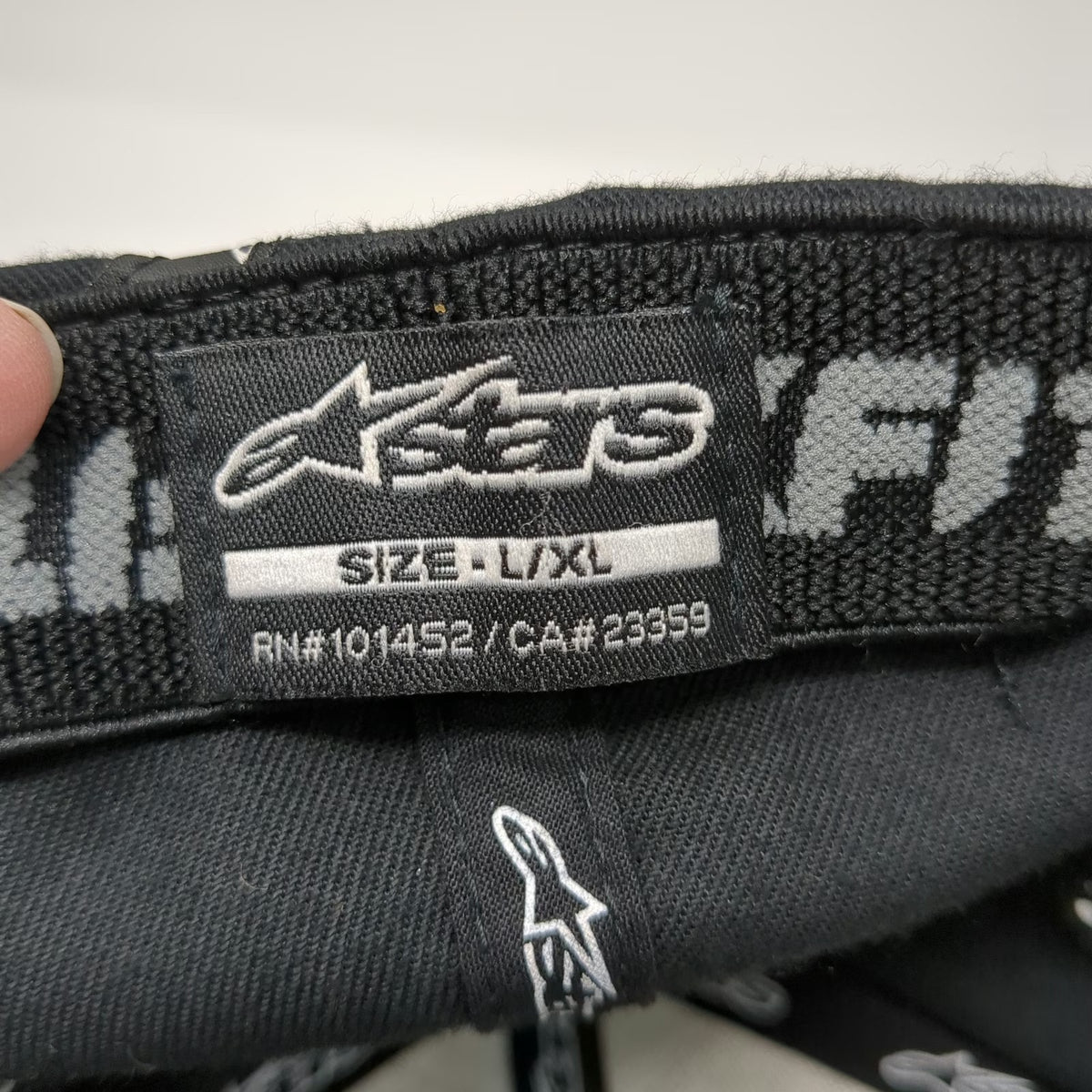 Alpinestars Baseball Cap Black XL Fitted Flexfit Tonal Logo Motorcycle Hat