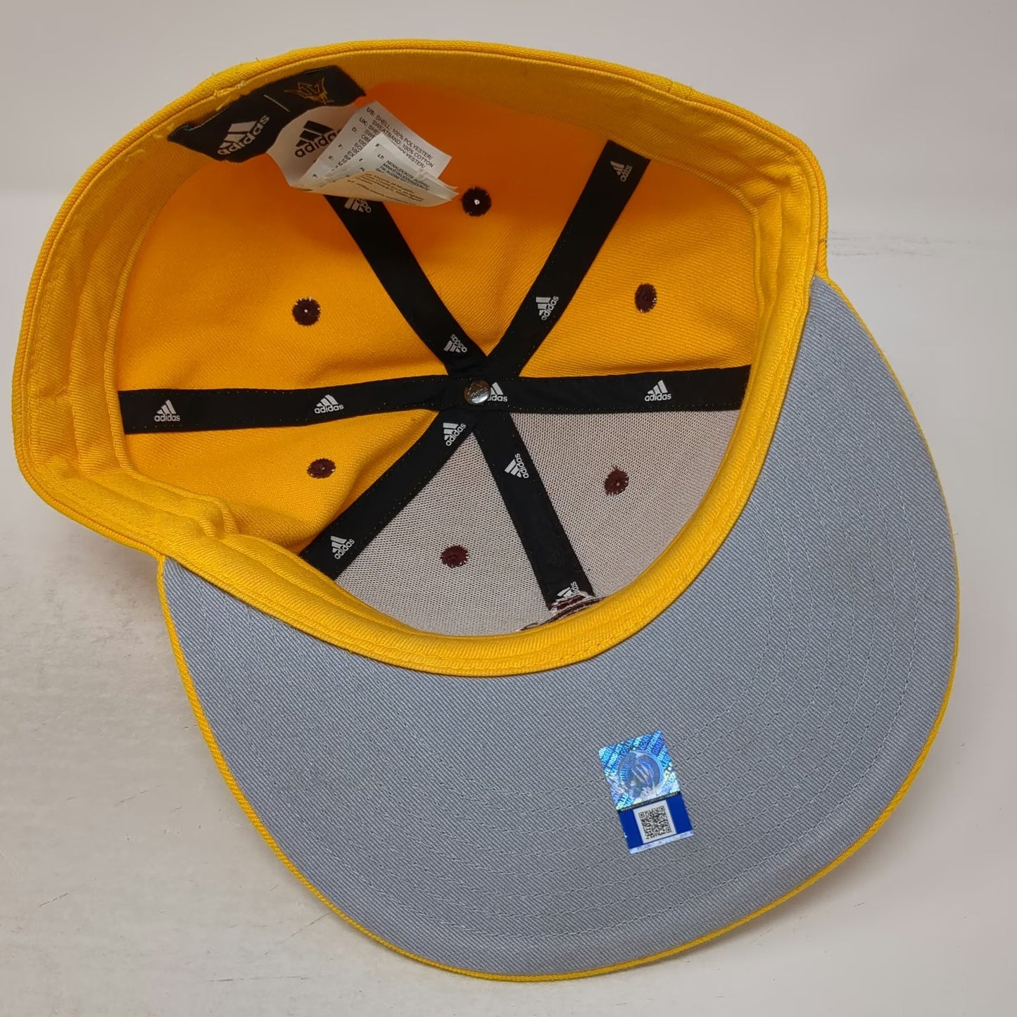 Adidas Arizona State Sun Devils NCAA Cap Yellow 7 1/4 Fitted Flat Brim Polyester