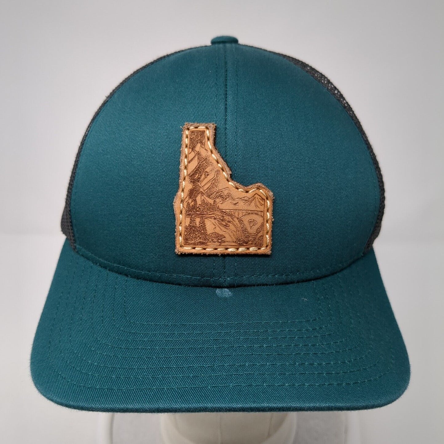 Idaho Snapback Trucker Hat Green One Size Adjustable Mesh Back Pacific Headwear