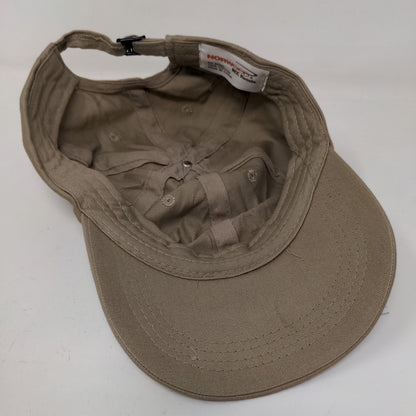 Velcro Brand Men's Slideback Hat Tan 100% Cotton Adjustable Graphic Logo